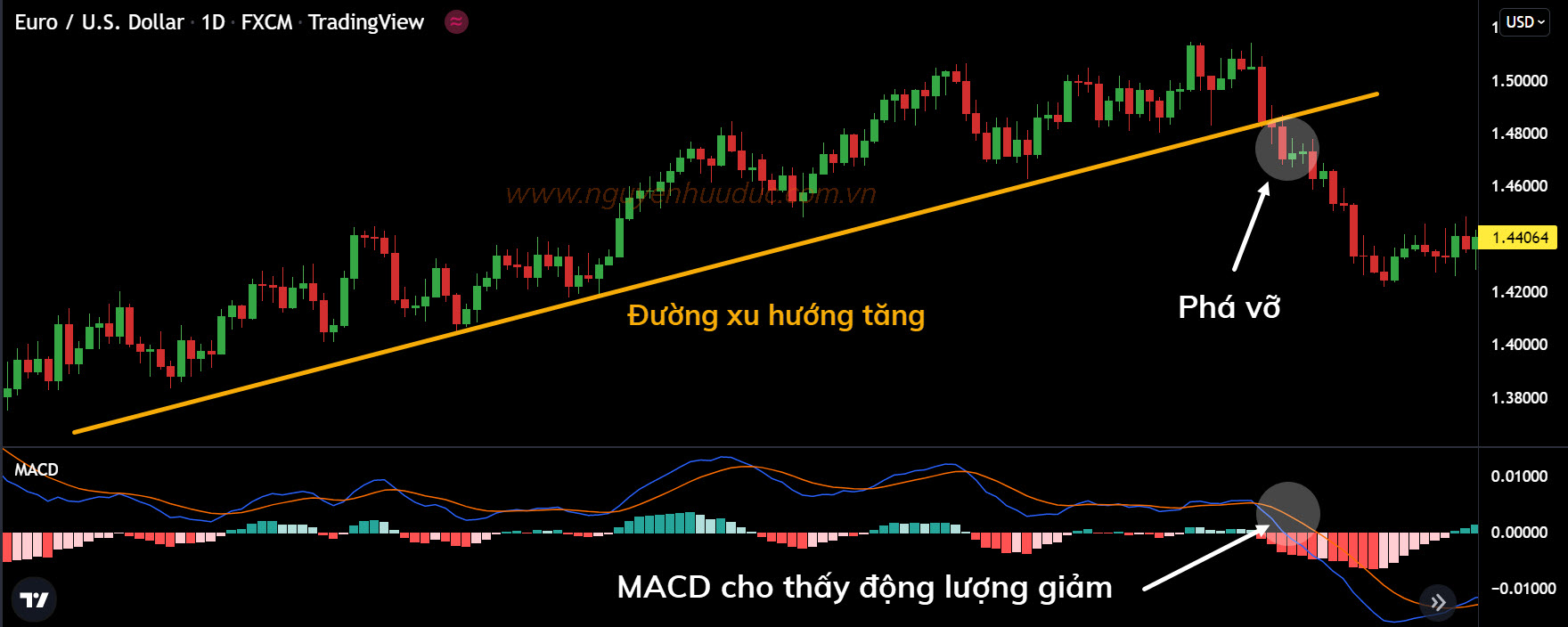Cần áp dụng một hoặc nhiều các chỉ báo với vẽ xu hướng